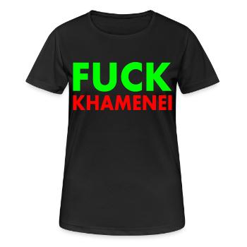 Fuck khamenei Chamenei - iran - Frauen T-Shirt atmungsaktiv - Schwarz - Vorne - AI Model Female 172 light (172cm)