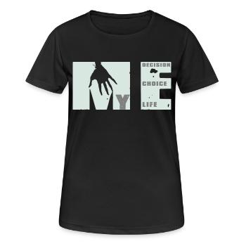 MEvolution: Choix, Décision, Vie - T-shirt respirant Femme - noir - Devant - AI Model Female 172 light (172cm)