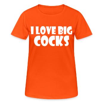 I love big cocks - T-shirt respirant Femme - orange néon - Devant - AI Model Female 172 dark (172cm)