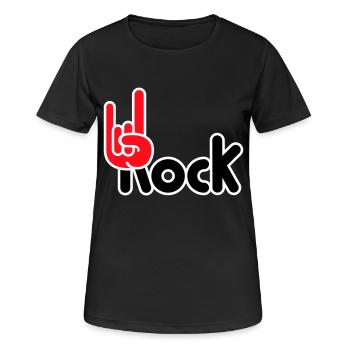 Heavy Metal Hard Rock Musique Cors Geste Logo - T-shirt respirant Femme - noir - Devant - AI Model Female 172 light (172cm)