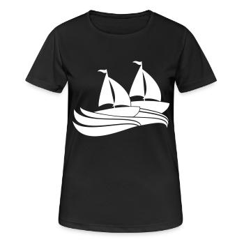 Deux navires Régate par équipe Régate de voile de compétition - T-shirt respirant Femme - noir - Devant - AI Model Female 172 light (172cm)