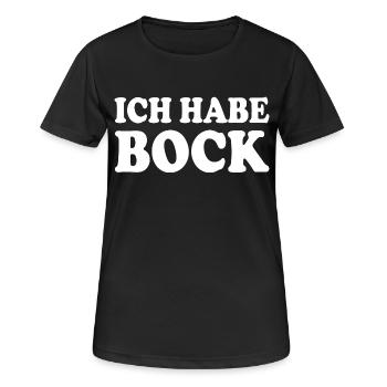 Ich habe bock - Frauen T-Shirt atmungsaktiv - Schwarz - Vorne - AI Model Female 172 light (172cm)