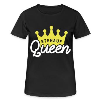 Stehauf Queen - Frauen T-Shirt atmungsaktiv - Schwarz - Vorne - AI Model Female 172 light (172cm)