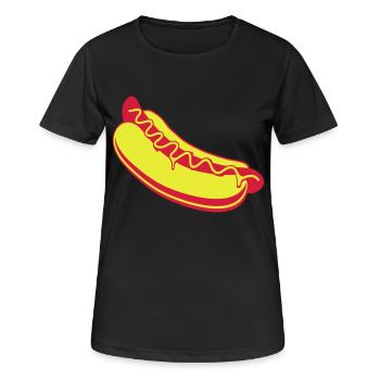 Hot dog - Frauen T-Shirt atmungsaktiv - Schwarz - Vorne - AI Model Female 172 light (172cm)