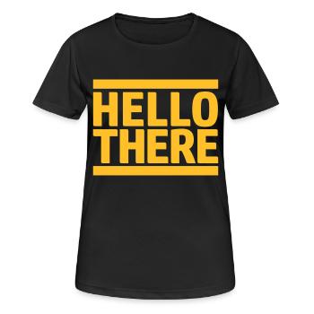 Yellow Hello There - Women's Breathable T-Shirt - black - Front - AI Model Female 172 light (172cm)
