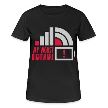 Logos mon pire cauchemar - T-shirt respirant Femme - noir - Devant - AI Model Female 172 light (172cm)