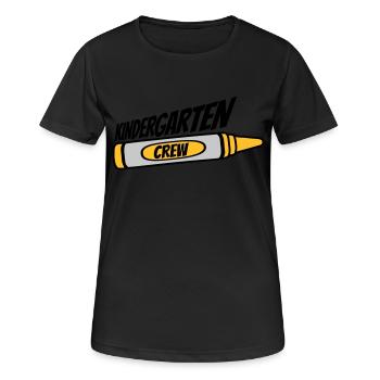 Kindergarten Crew Wax Crayon Team - Women's Breathable T-Shirt - black - Front - AI Model Female 172 light (172cm)