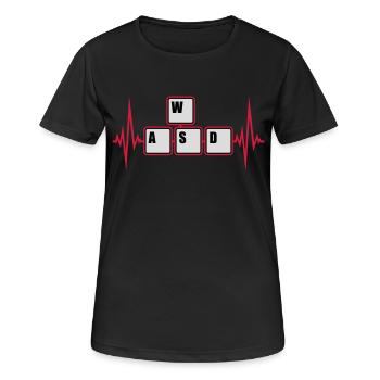 WASD Tastatur Tasten Gamer - Frauen T-Shirt atmungsaktiv - Schwarz - Vorne - AI Model Female 172 light (172cm)