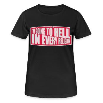 En allant en enfer - T-shirt respirant Femme - noir - Devant - AI Model Female 172 light (172cm)