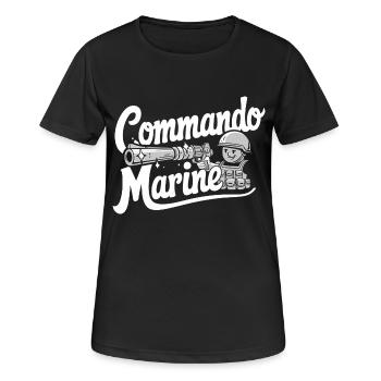 Commando Marine - T-shirt respirant Femme - noir - Devant - AI Model Female 172 light (172cm)