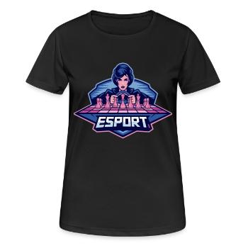 Queen Chess Pieces Sketch eSport Spiel - Frauen T-Shirt atmungsaktiv - Schwarz - Vorne - AI Model Female 172 light (172cm)