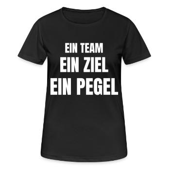 Ein Team Ein Ziel Ein Pegel - Frauen T-Shirt atmungsaktiv - Schwarz - Vorne - AI Model Female 172 light (172cm)