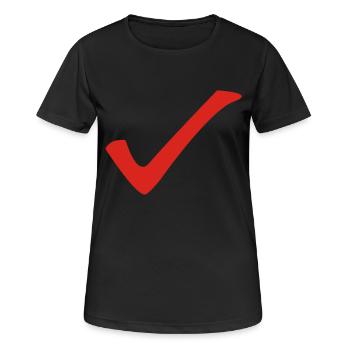 Check - Haken - Frauen T-Shirt atmungsaktiv - Schwarz - Vorne - AI Model Female 172 light (172cm)