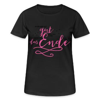 Am Ende wird alles gut! - Frauen T-Shirt atmungsaktiv - Schwarz - Vorne - AI Model Female 172 light (172cm)