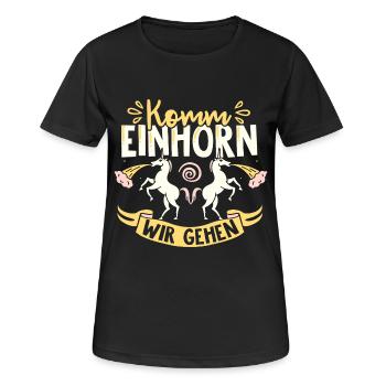 Wir gehen! - Frauen T-Shirt atmungsaktiv - Schwarz - Vorne - AI Model Female 172 light (172cm)