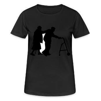 Opa Oma Sanitäter alt alt - Frauen T-Shirt atmungsaktiv - Schwarz - Vorne - AI Model Female 172 light (172cm)