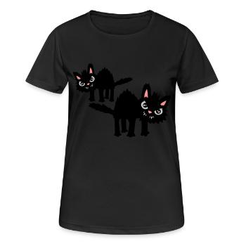 Team lustige Katzen - Frauen T-Shirt atmungsaktiv - Schwarz - Vorne - AI Model Female 172 light (172cm)