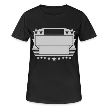 Frame Shield Insérer du texte - T-shirt respirant Femme - noir - Devant - AI Model Female 172 light (172cm)