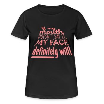 Mon visage le fera certainement - T-shirt respirant Femme - noir - Devant - AI Model Female 172 light (172cm)