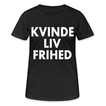Weibliche Lebensfreiheit - Frauen T-Shirt atmungsaktiv - Schwarz - Vorne - AI Model Female 172 light (172cm)