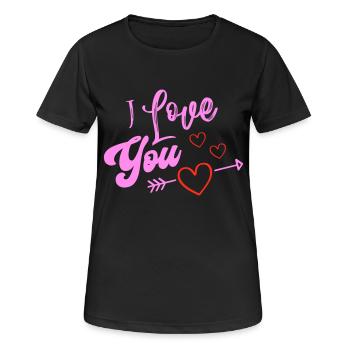 i love you - Women's Breathable T-Shirt - black - Front - AI Model Female 172 light (172cm)