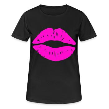 Lips Kiss - Women's Breathable T-Shirt - black - Front - AI Model Female 172 light (172cm)