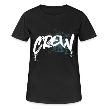 Crew - Frauen T-Shirt atmungsaktiv - Schwarz - Vorne - AI Model Female 172 light (172cm)