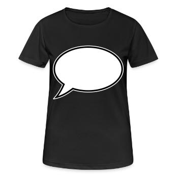 Conception de bulles de dialogue - T-shirt respirant Femme - noir - Devant - AI Model Female 172 light (172cm)