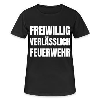Pompiers volontaires, fiables. - T-shirt respirant Femme - noir - Devant - AI Model Female 172 light (172cm)