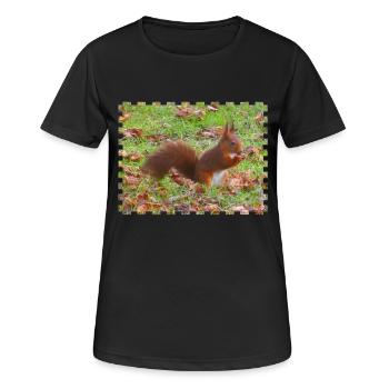 Ecureuil avec une noisette - T-shirt respirant Femme - noir - Devant - AI Model Female 172 light (172cm)