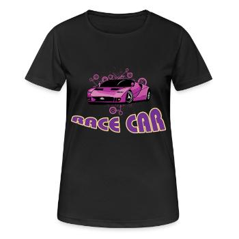 Rennauto - Frauen T-Shirt atmungsaktiv - Schwarz - Vorne - AI Model Female 172 light (172cm)