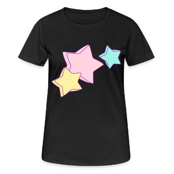 Unicorn Stars - Frauen T-Shirt atmungsaktiv - Schwarz - Vorne - AI Model Female 172 light (172cm)