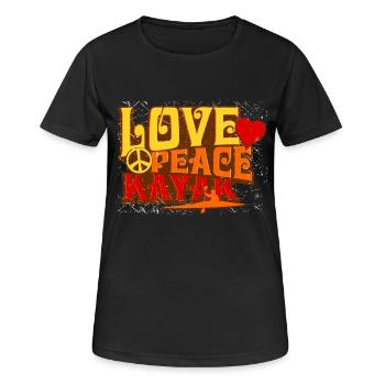 Love Peace Kayak - Women's Breathable T-Shirt - black - Front - AI Model Female 172 light (172cm)