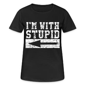 I ́m With Stupid - Women's Breathable T-Shirt - black - Front - AI Model Female 172 light (172cm)