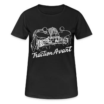 Traction Avant - T-shirt respirant Femme - noir - Devant - AI Model Female 172 light (172cm)