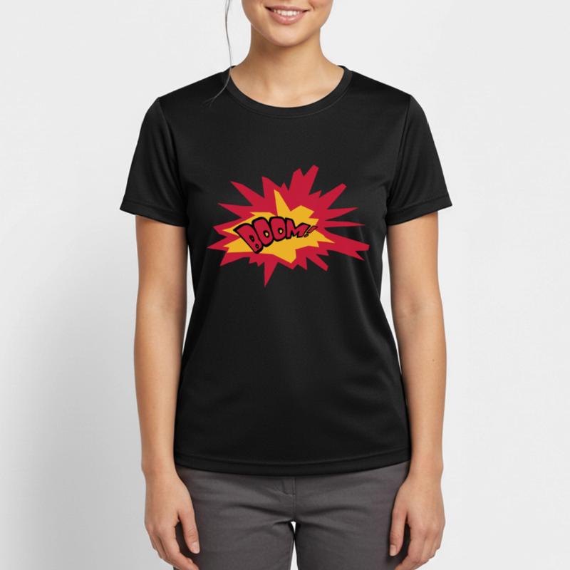 flèche texte feu flamme chaud tnt dynamite exploser T-shirt respirant Femme