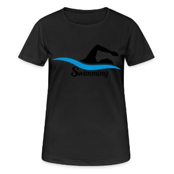 swimming logo schwarz schwimmen schwimmer verein t - Frauen T-Shirt atmungsaktiv - Schwarz - Vorne - AI Model Female 172 light (172cm)