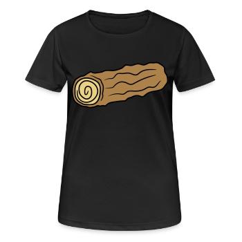 bois de chauffage bois huette holzscheit aboiement holzf - T-shirt respirant Femme - noir - Devant - AI Model Female 172 light (172cm)