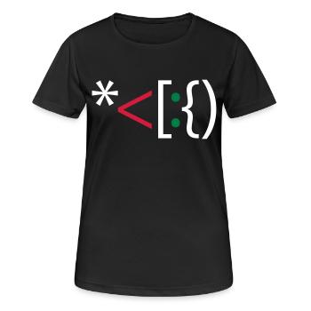 Ordinateur Santa Noël Emoticon Bart Christmas - T-shirt respirant Femme - noir - Devant - AI Model Female 172 light (172cm)