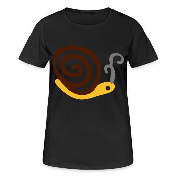 Schnecke - Frauen T-Shirt atmungsaktiv - Schwarz - Vorne - AI Model Female 172 light (172cm)