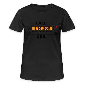 Radio call 144.300 Mhz ham radio - Women's Breathable T-Shirt - black - Front - AI Model Female 172 light (172cm)