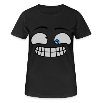 Freches Grimasse Gesicht - Frauen T-Shirt atmungsaktiv - Schwarz - Vorne - AI Model Female 172 light (172cm)