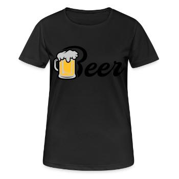 Beer Maßkrug - Frauen T-Shirt atmungsaktiv - Schwarz - Vorne - AI Model Female 172 light (172cm)