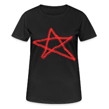 Pentagramme Satan Diable Gothique Occulte Sorcière Vecteur - T-shirt respirant Femme - noir - Devant - AI Model Female 172 light (172cm)