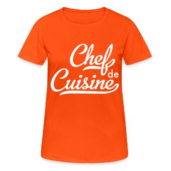 Chef de Cuisine - T-shirt respirant Femme - orange néon - Devant - AI Model Female 172 dark (172cm)