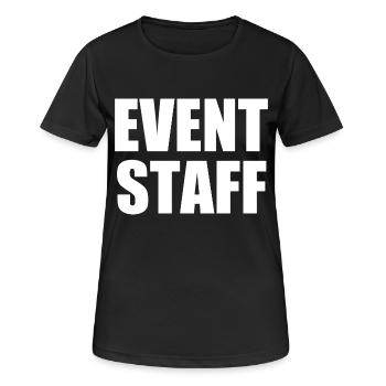 Event staff - Frauen T-Shirt atmungsaktiv - Schwarz - Vorne - AI Model Female 172 light (172cm)