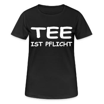 Tee - Frauen T-Shirt atmungsaktiv - Schwarz - Vorne - AI Model Female 172 light (172cm)
