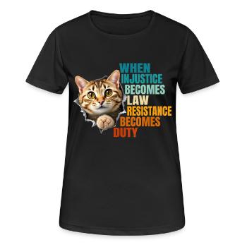 When Injustice Becomes Law Resistance Becomes Duty - T-shirt respirant Femme - noir - Devant - AI Model Female 172 light (172cm)