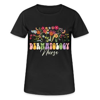 Dermatology Nurse Flowers - Women's Breathable T-Shirt - black - Front - AI Model Female 172 light (172cm)