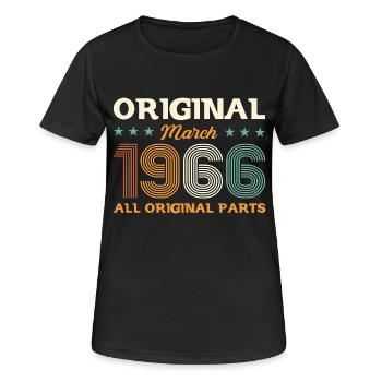 60. Geburtstag Geschenk Mann Original März 1966 - Frauen T-Shirt atmungsaktiv - Schwarz - Vorne - AI Model Female 172 light (172cm)